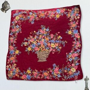 Beautiful Diane Von Furstenberg designed 100% silk floral large scarf